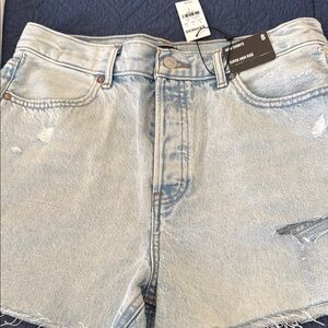 Express Women's Light Blue Denim Shorts